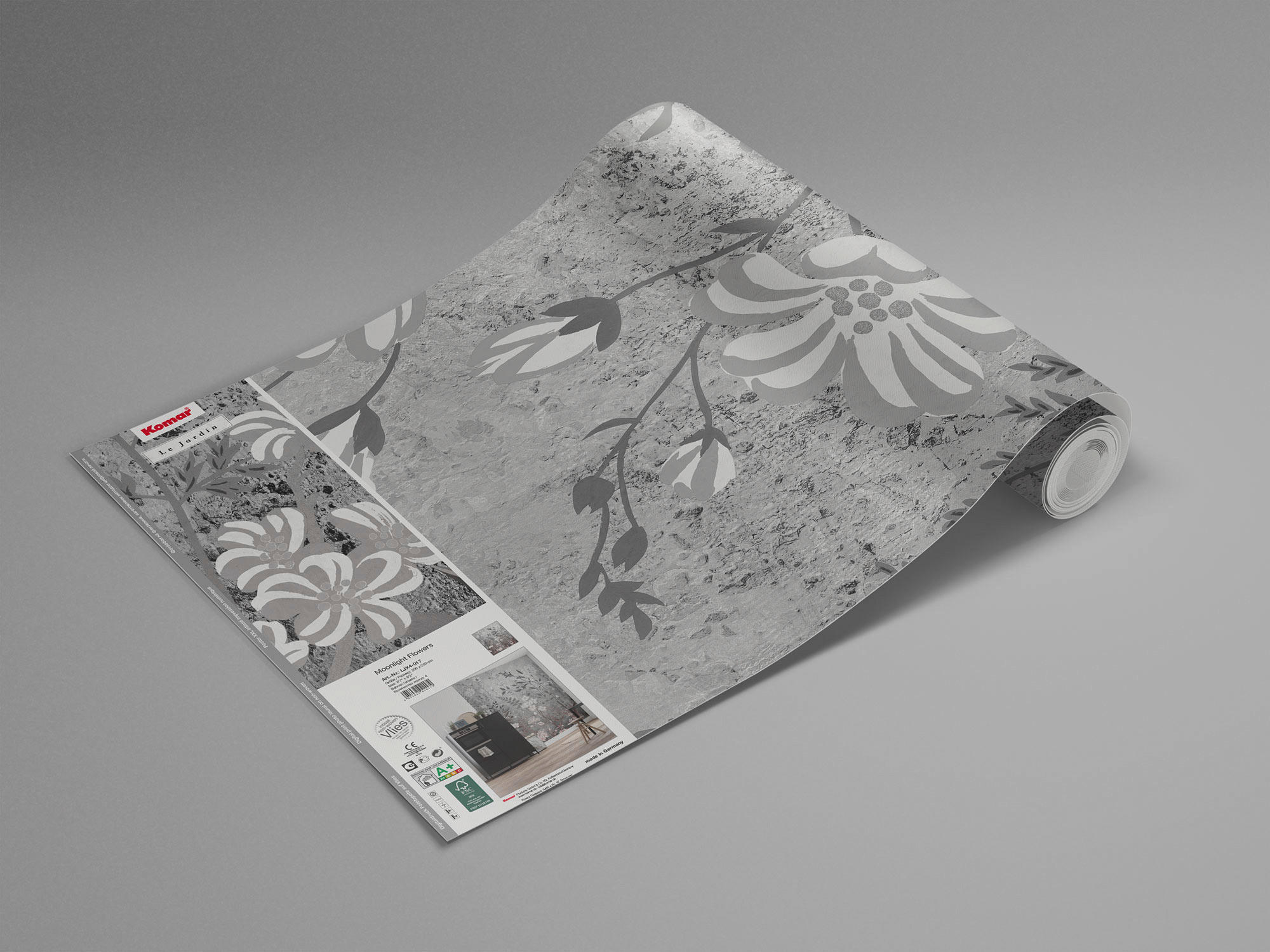 Thumbnail - Xora Vliestapete, Rosa, Schwarz, Weiß, Floral, 200x250 cm, Fsc, Tapeten & Wandverkleidungen, Vliestapeten