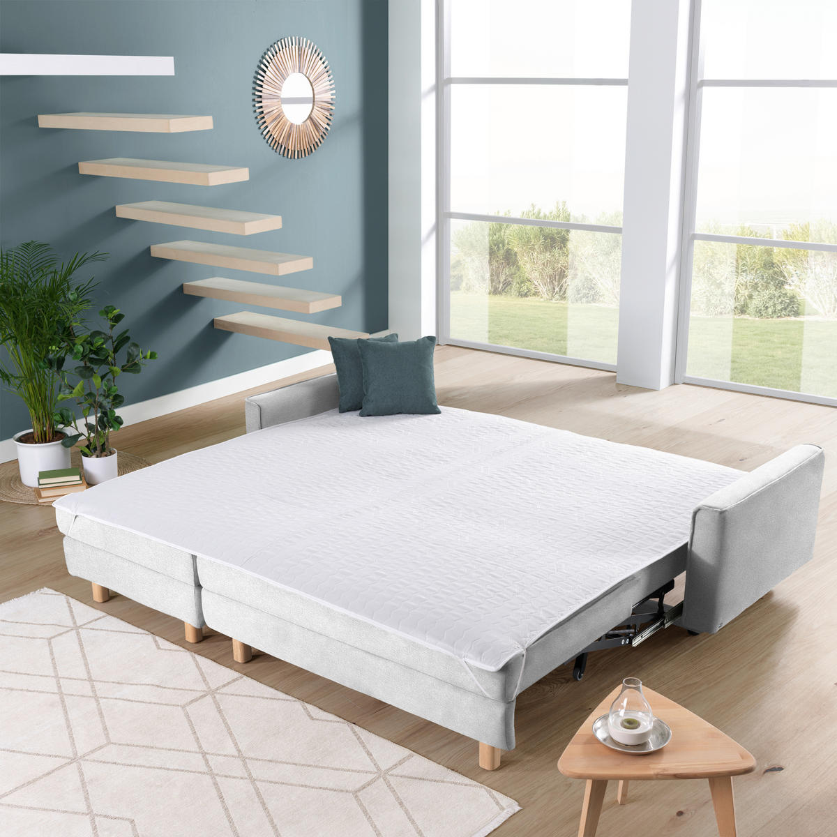 ECKSOFA in Chenille Hellgrau  170/237 cm  - Eichefarben/Hellgrau, KONVENTIONELL, Holz/Textil (170/237cm) - Sedda