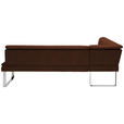 ECKBANK 154/213 cm in Chromfarben, Dunkelbraun - Chromfarben/Dunkelbraun, Design, Textil/Metall (154/213cm) - Novel