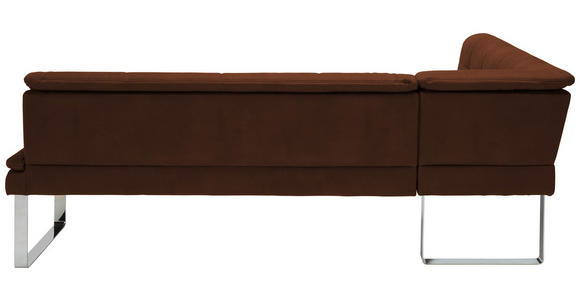 ECKBANK 154/213 cm in Chromfarben, Dunkelbraun - Chromfarben/Dunkelbraun, Design, Textil/Metall (154/213cm) - Novel