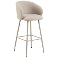 BARHOCKER in Metall, Textil Grau, Beige  - Beige/Creme, Design, Textil/Metall (54/105/52cm) - MID.YOU