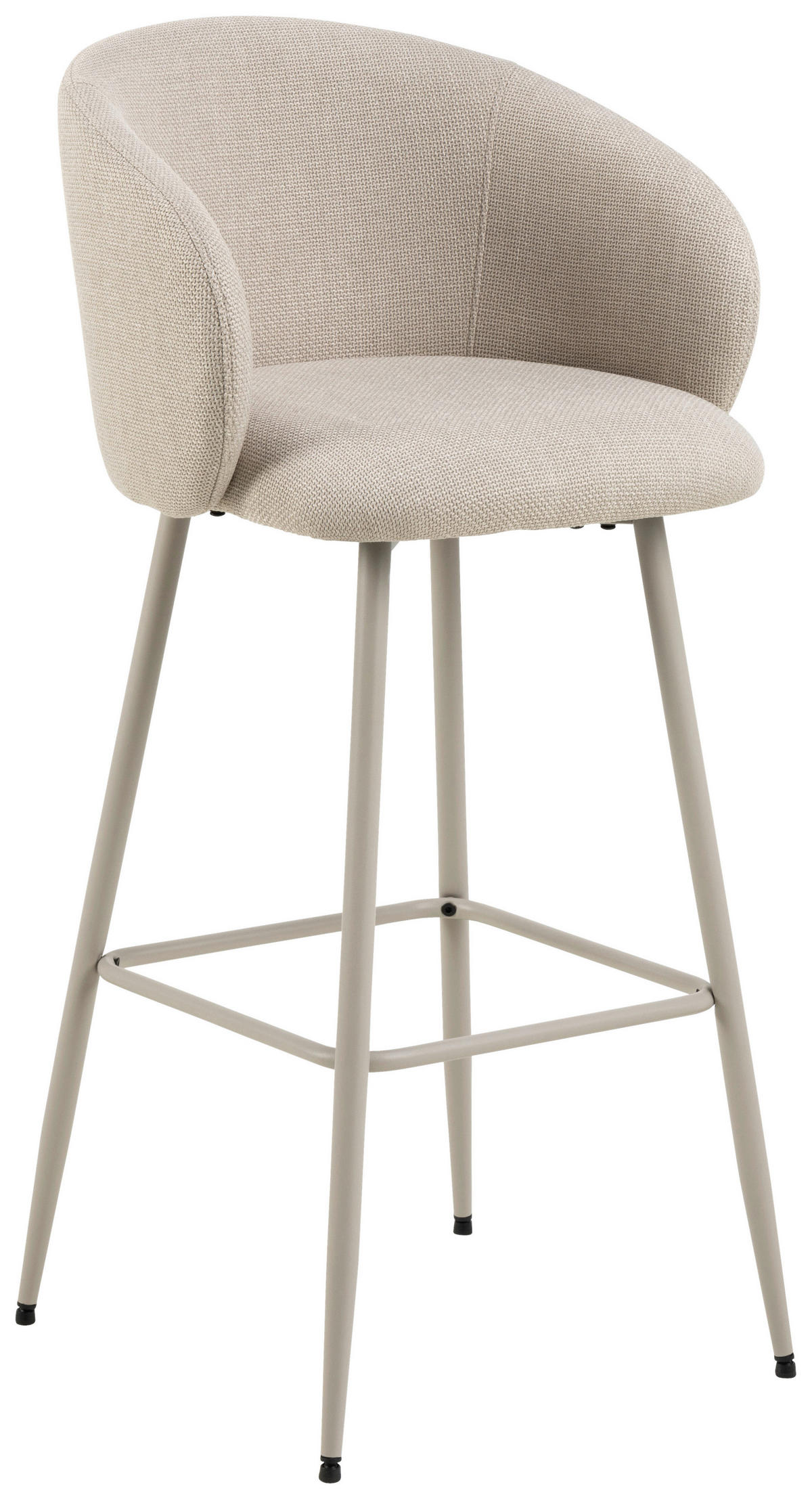 BARHOCKER in Metall, Textil Grau, Beige  - Beige/Creme, Design, Textil/Metall (54/105/52cm) - MID.YOU