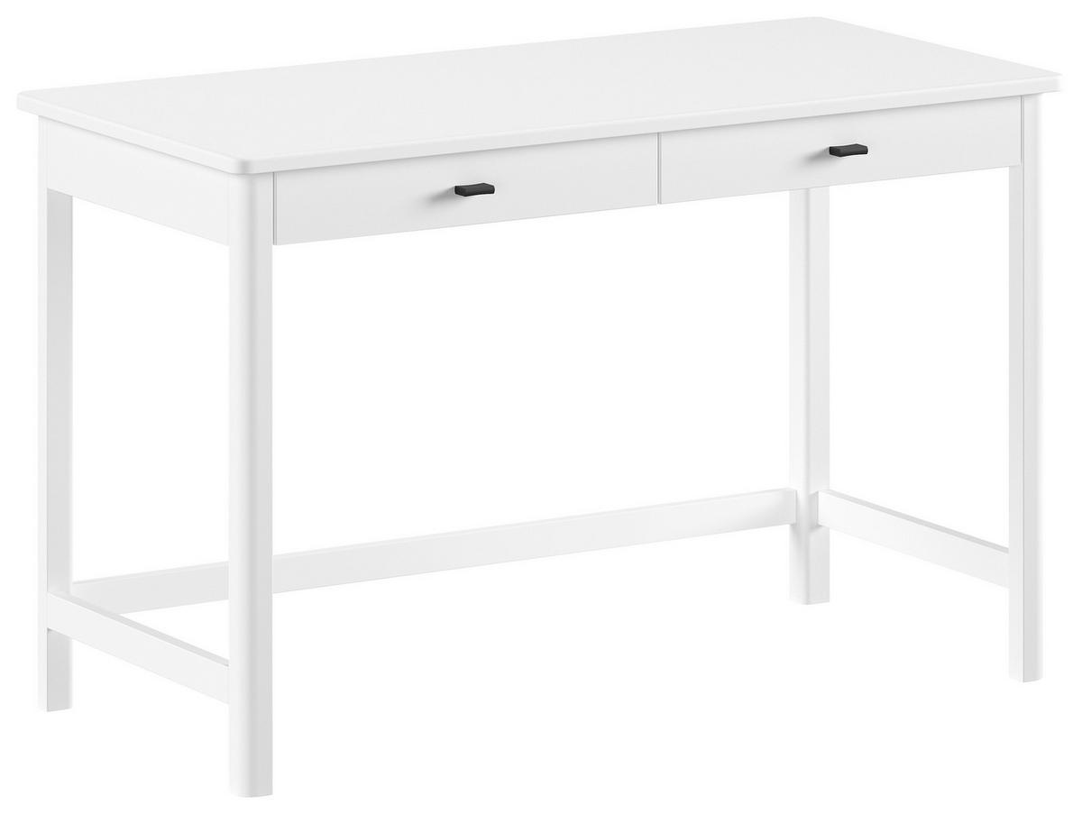 JUGENDSCHREIBTISCH Buche massiv  - Schwarz/Weiß, MODERN, Holz/Metall (120/77/60cm) - MID.YOU