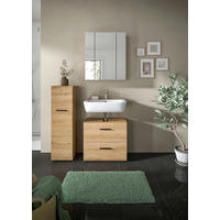 BADEZIMMER 3-teilig  in 90 cm  - Schwarz/Eiche Artisan, Basics, Holzwerkstoff/Kunststoff (90cm) - MID.YOU