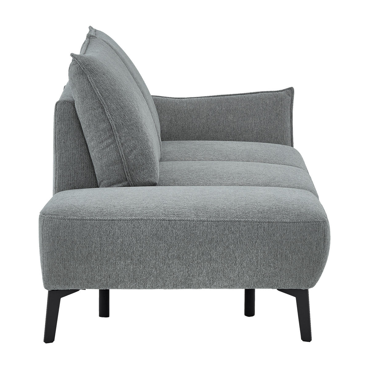 RÉCAMIERE Chenille Dunkelgrau  - Dunkelgrau/Schwarz, Konventionell, Textil/Metall (206/90/92cm) - Elegando