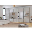 SCHWEBETÜRENSCHRANK  in Seidengrau  - Chromfarben/Seidengrau, Design, Glas/Holzwerkstoff (361/223/68cm) - Novel