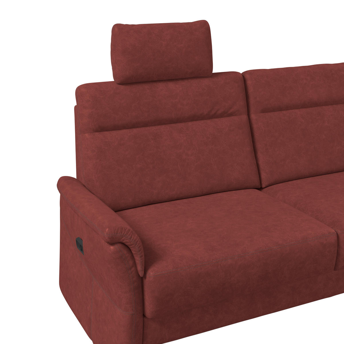 3,5-SITZER - Rotbraun/Schwarz, Konventionell, Kunststoff/Textil (205/98/91cm) - Elegando