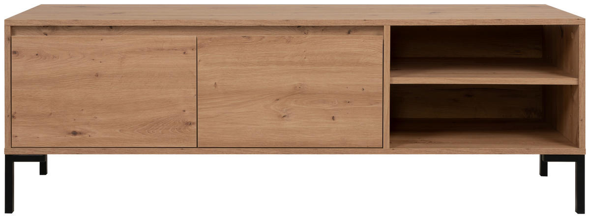 KOMODA POD TELEVIZI, dub artisan,  - antracitová/dub artisan, Design, kov/kompozitní dřevo (150/49/40cm) - MID.YOU