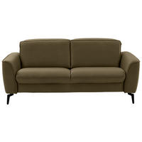 2,5-SITZER in Echtleder Grün  - Schwarz/Grün, Natur, Leder/Metall (194/81/110cm) - Valdera