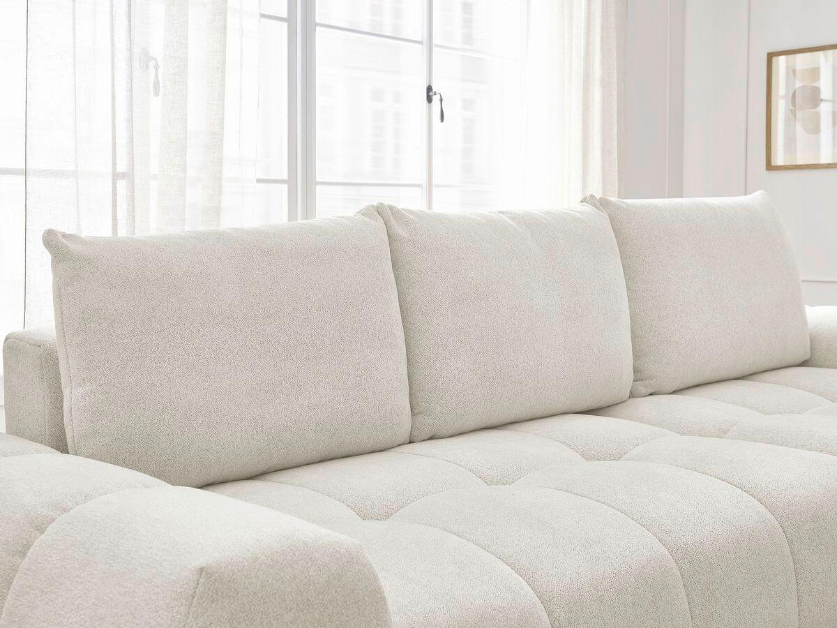 ECKSCHLAFSOFA EVEREST  mit Rücken echt, Armteil links, Armteil rechts Flachgewebe Weiß  - Schwarz/Weiß, MODERN, Kunststoff/Textil (318/180cm) - Livetastic