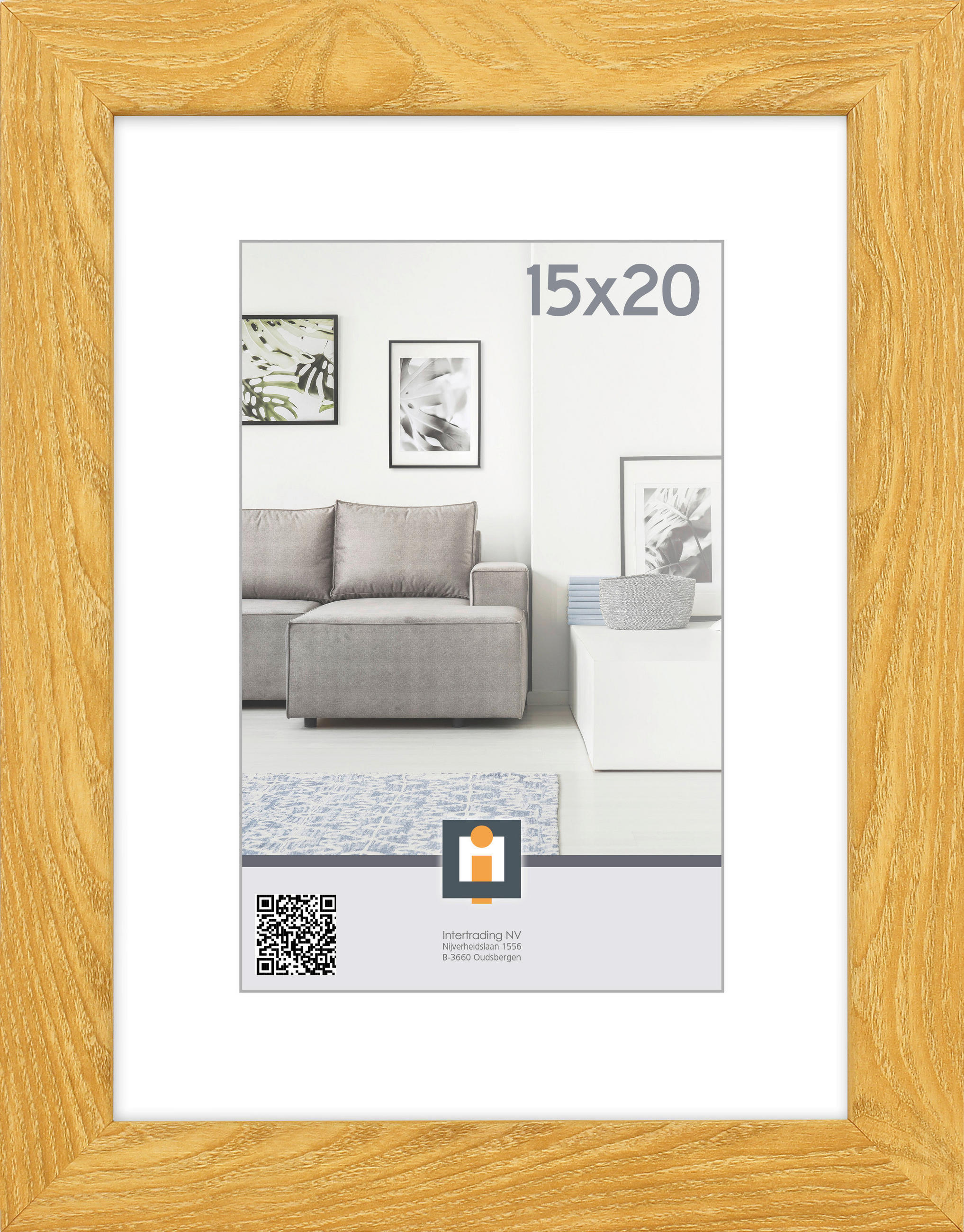 OKVIR ZA SLIKE      18/23/1,5 cm    - boje hrasta, Basics, staklo/plastika (18/23/1,5cm)