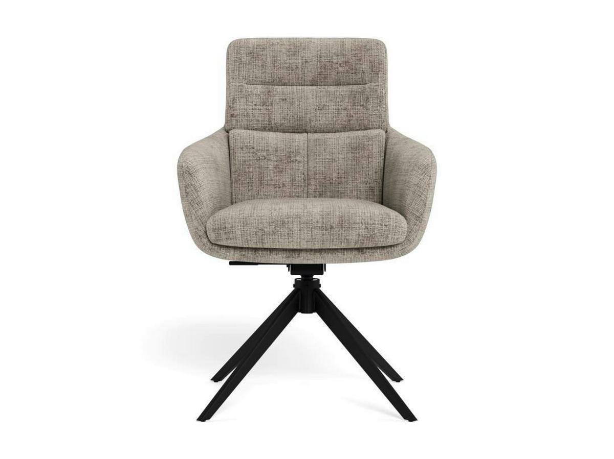 ARMLEHNSTUHL 2 Stück Sitzfläche 360° drehbar Chenille  Grau, Schwarz  - Schwarz/Grau, Trend, Textil/Metall (62/90/67cm) - MID.YOU