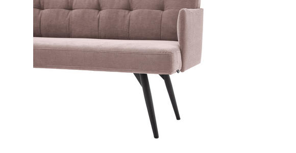 SITZBANK in Textil Altrosa - Schwarz/Altrosa, Design, Textil/Metall (206/85/69cm) - Johann Jakob