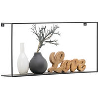 WANDREGAL 60/30/12 cm  - Schwarz, Trend, Metall (60/30/12cm) - Landscape