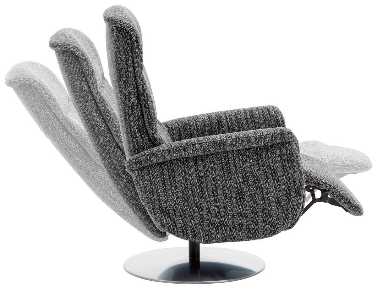 RELAXSESSEL in Textil Schwarz  - Edelstahlfarben/Schwarz, Design, Textil/Metall (71/112/83cm) - Dieter Knoll