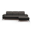 ECKSOFA Anthrazit Echtleder  - Anthrazit/Schwarz, KONVENTIONELL, Leder/Metall (279/185cm) - Sit & More