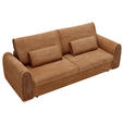 SCHLAFSOFA in Cord, Feincord Rostfarben, Hellbraun  - Hellbraun/Rostfarben, KONVENTIONELL, Kunststoff/Textil (240/83/116cm) - Carryhome