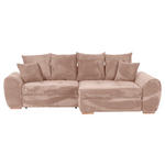 ECKSOFA in Cord Altrosa  - Eichefarben/Altrosa, KONVENTIONELL, Holz/Textil (276/177cm) - Carryhome