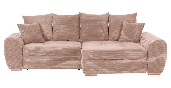 ECKSOFA in Cord Altrosa  - Eichefarben/Altrosa, KONVENTIONELL, Holz/Textil (276/177cm) - Carryhome