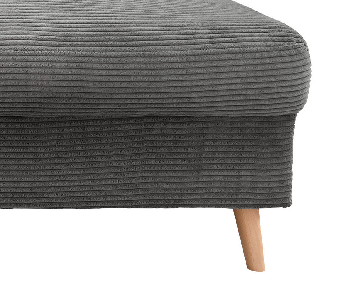 WOHNLANDSCHAFT in Cord Grau  - Naturfarben/Grau, KONVENTIONELL, Holz/Textil (150/301/200cm) - P & B
