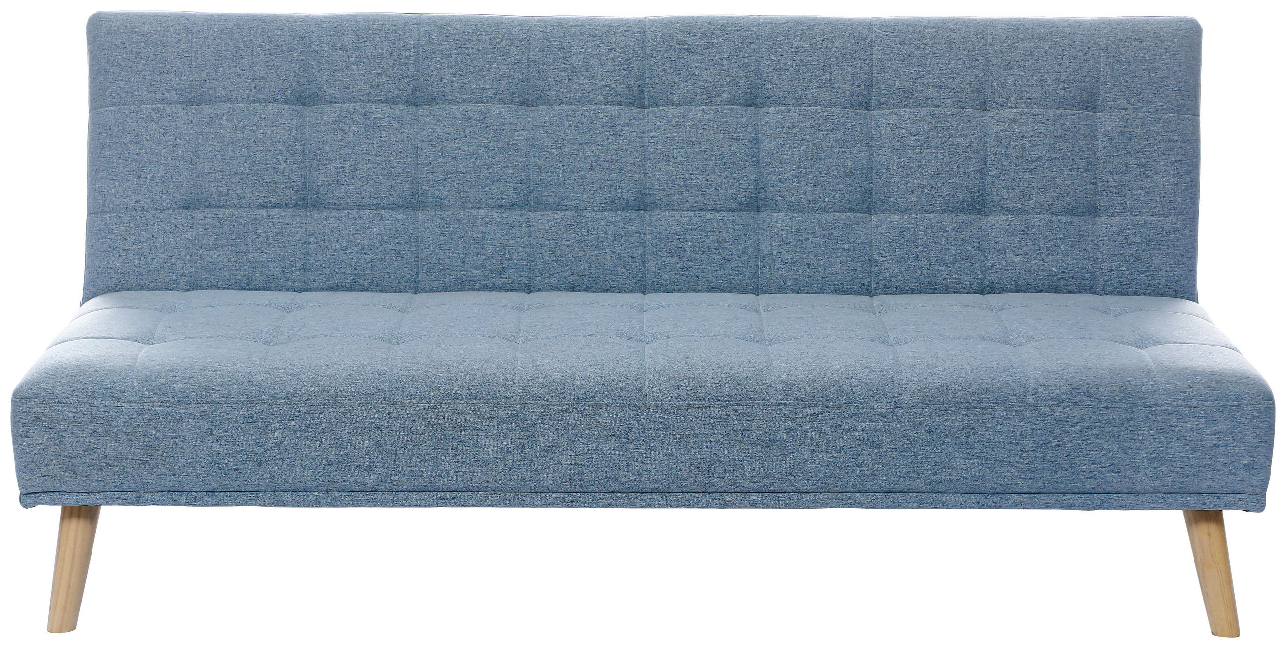 SCHLAFSOFA Leinenoptik Hellblau  - Schwarz/Naturfarben, Design, Holz/Kunststoff (179/81/85cm) - P & B
