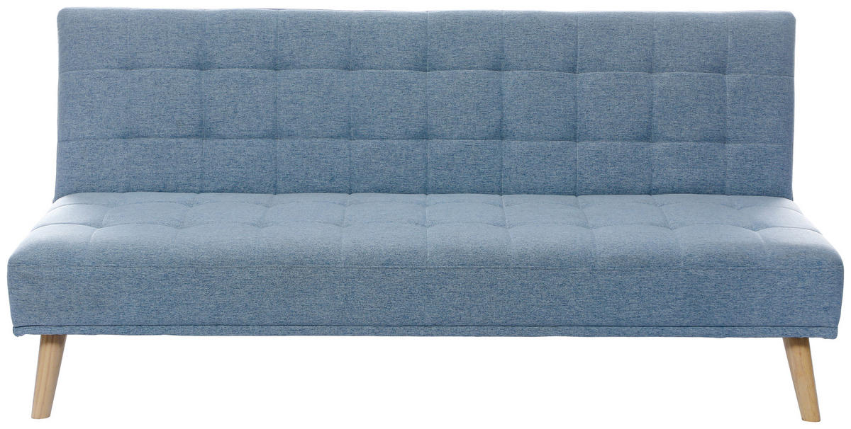 SCHLAFSOFA Leinenoptik Hellblau  - Schwarz/Naturfarben, Design, Holz/Kunststoff (179/81/85cm) - P & B