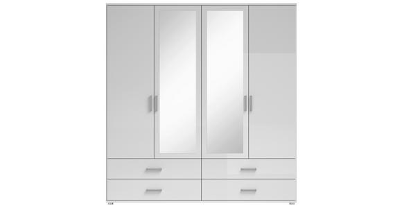 KLEIDERSCHRANK  in Weiß  - Alufarben/Weiß, KONVENTIONELL, Glas/Holzwerkstoff (180/190/51cm) - Carryhome