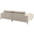 ECKSOFA  in Flachgewebe Beige Rücken echt  177/253 cm  - Beige/Schwarz, Design, Textil/Metall (177/253cm) - Dieter Knoll