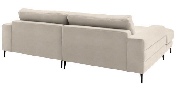 ECKSOFA  in Flachgewebe Beige Rücken echt  177/253 cm  - Beige/Schwarz, Design, Textil/Metall (177/253cm) - Dieter Knoll