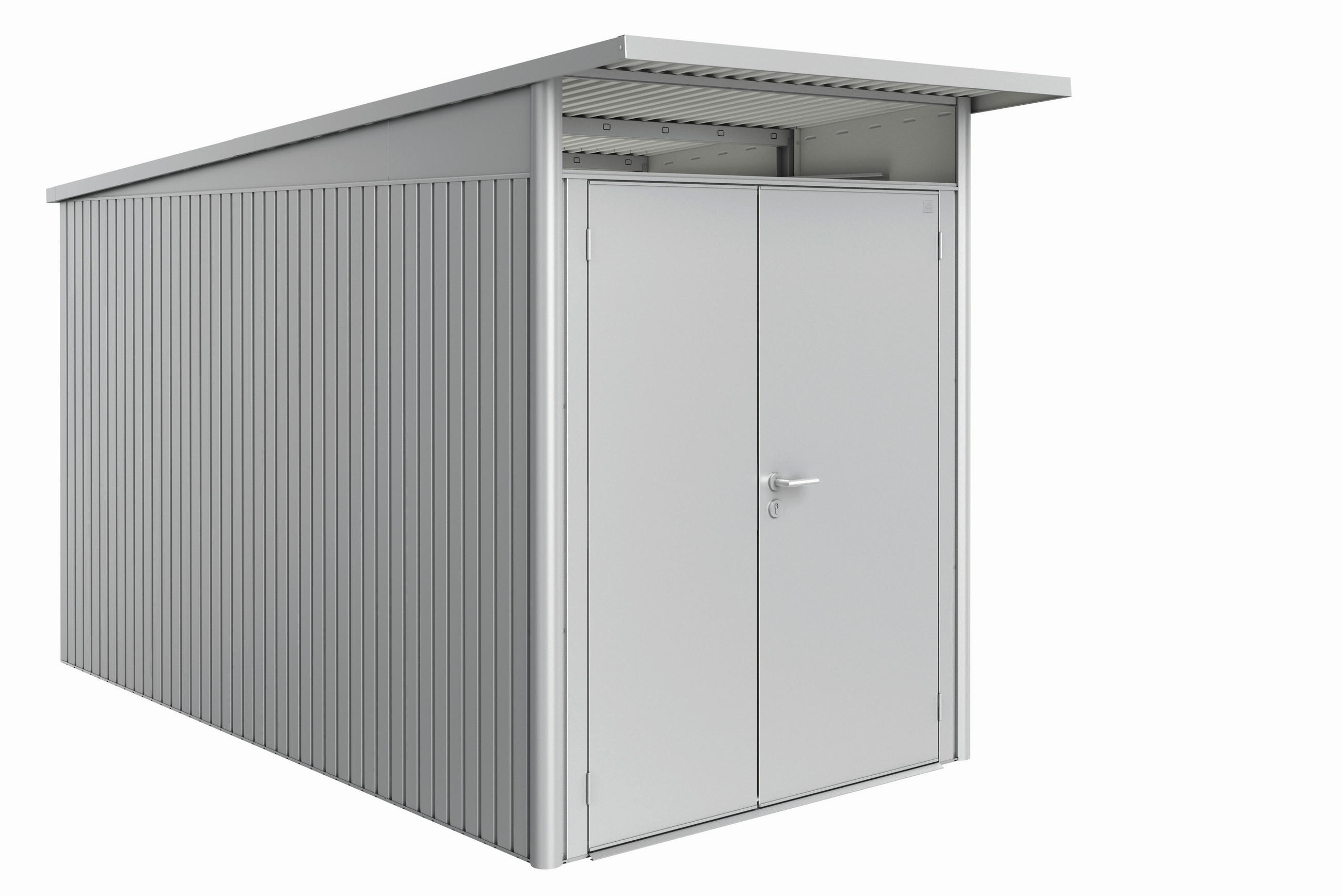 GERÄTEHAUS 180/222/380 cm  - Silberfarben, Basics, Metall (180/222/380cm) - Biohort