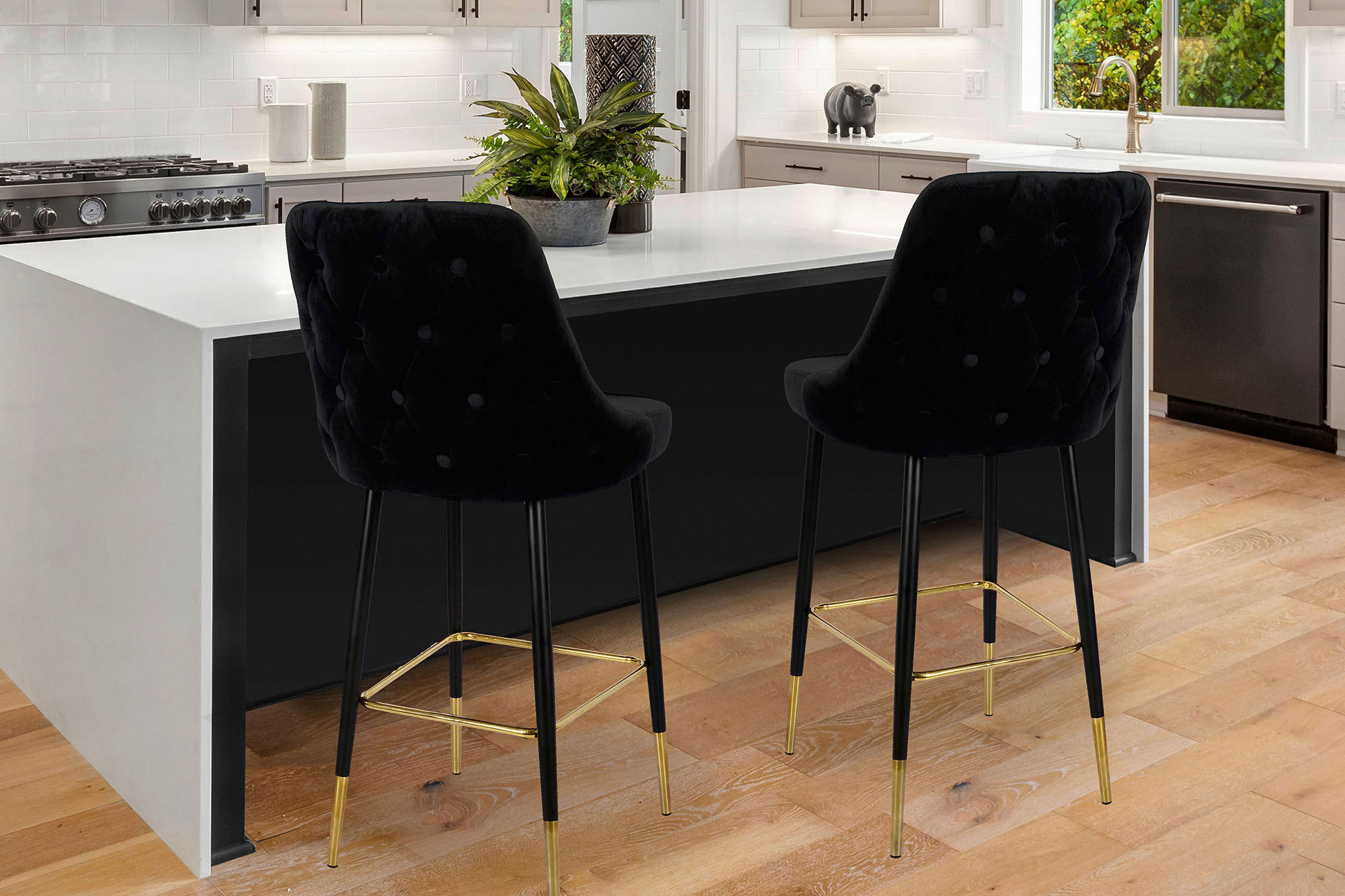 BARPALL i svart  - svart, Design, metall/textil (53/110/57cm) - Kayoom