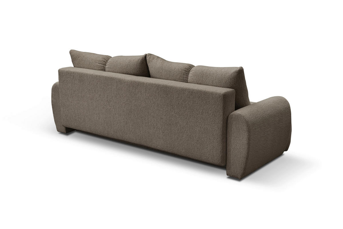 SCHLAFSOFA ALBA Struktur Braun  inkl. Bettkasten, Schlaffunktion  - Schwarz/Braun, Design, Holz/Textil (242/93/104cm) - MID.YOU