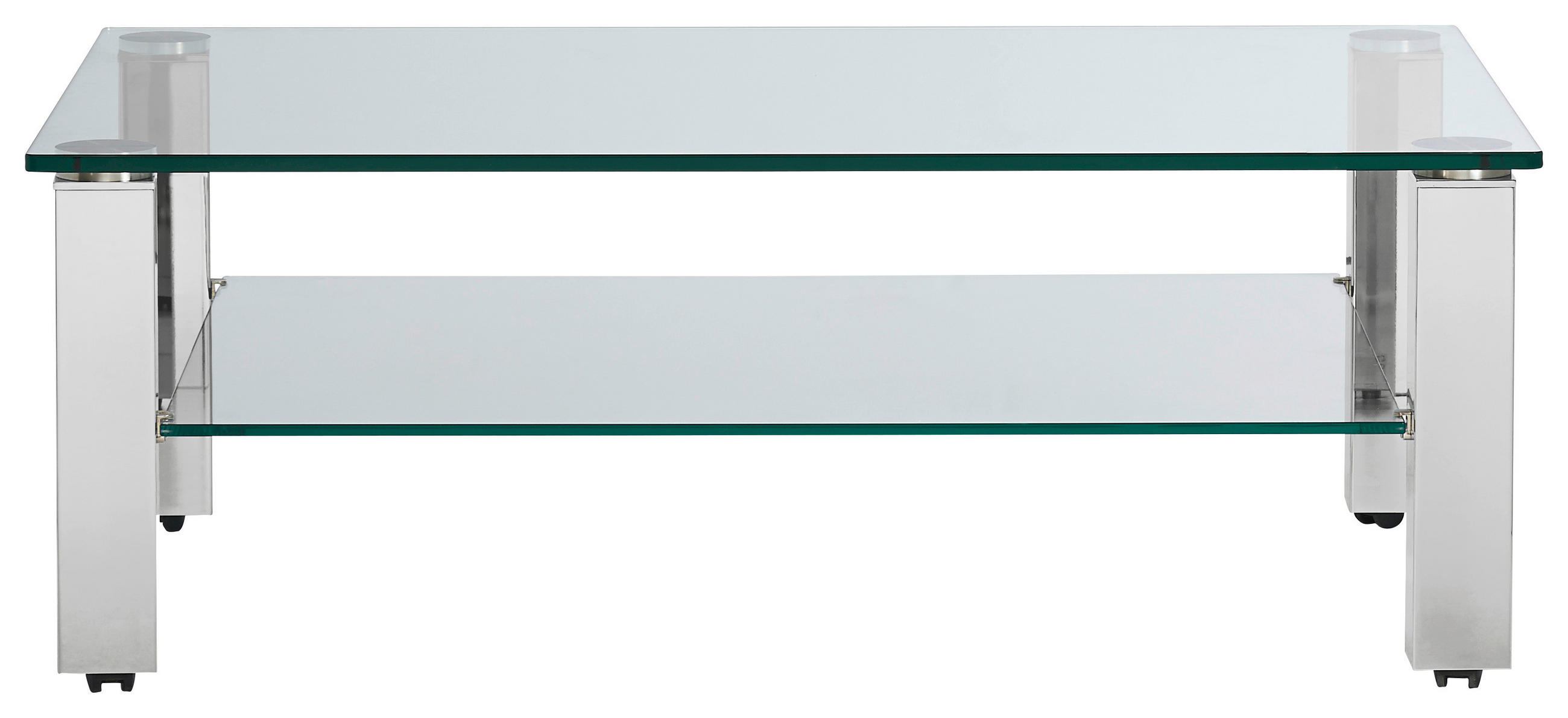 COUCHTISCH in Metall, Glas 110/70/42,5 cm  - Grau, Design, Glas/Kunststoff (110/70/42,5cm)