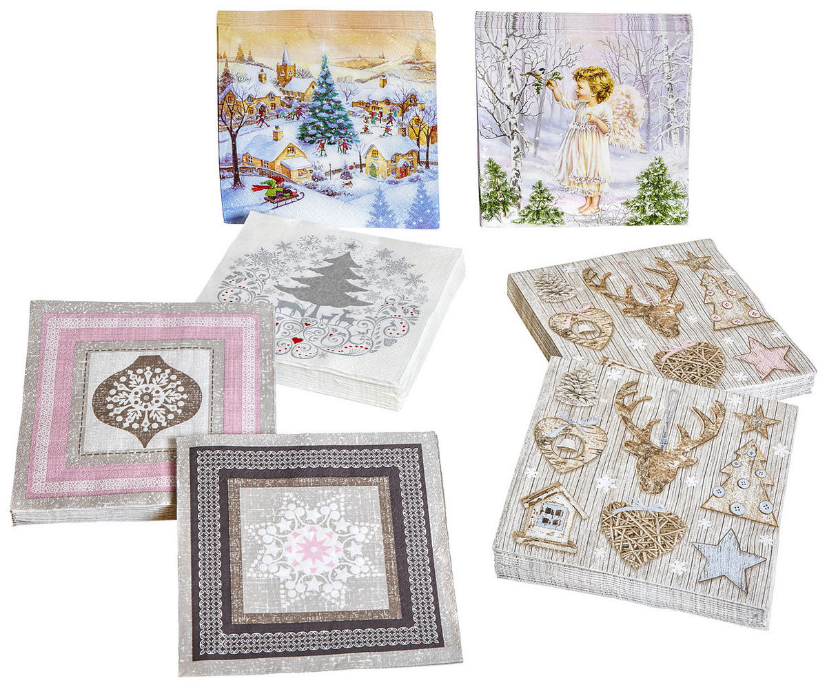SADA UBROUSKŮ 30 ks - vícebarevná, Lifestyle, papír (40/40cm) - X-Mas