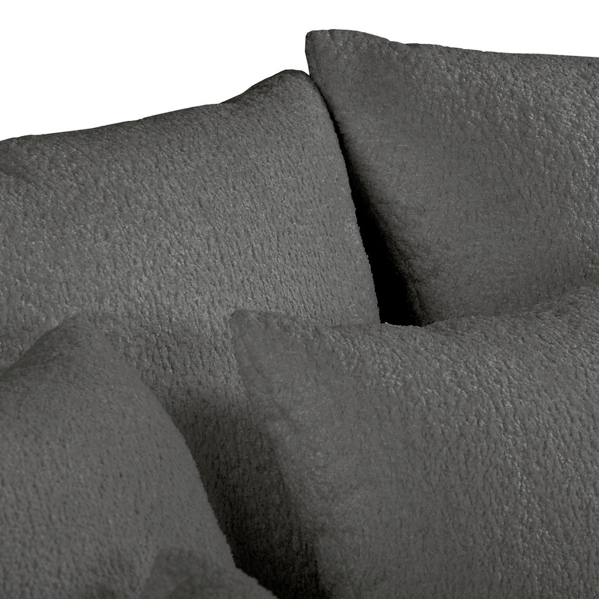 ECKSOFA Naomi in Chenille Anthrazit Rückenkissen  243/284 cm  - Anthrazit/Schwarz, Design, Kunststoff/Textil (243/284cm) - P & B