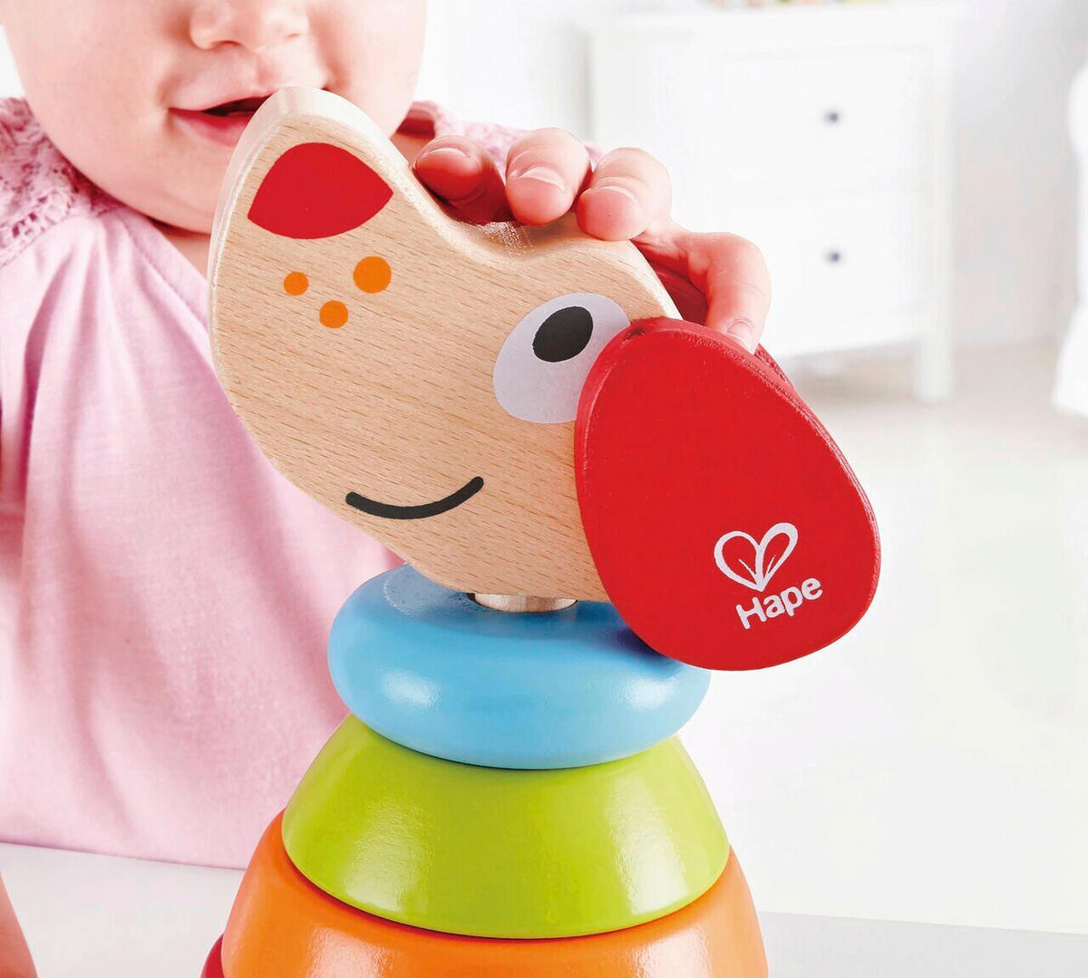 STAPELTURM - Hellrot/Orange, Basics, Holz/Kunststoff (9,6cm) - Hape