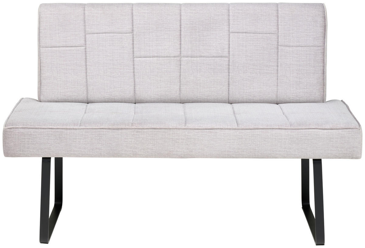 SITZBANK 140/88/62 cm Samt Hellgrau  - Hellbraun/Hellgrau, KONVENTIONELL, Textil/Metall (140/88/62cm) - MID.YOU