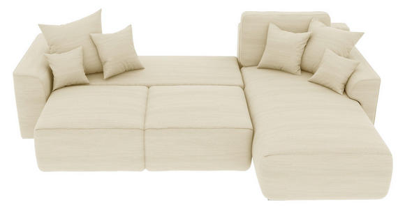 ECKSOFA Beige Cord  - Chromfarben/Beige, KONVENTIONELL, Kunststoff/Textil (293/195cm) - Carryhome