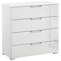 KOMMODE 80/81/42 cm Klar, Weiss  - Klar/Weiss, Design, Glas/Holzwerkstoff (80/81/42cm) - Novel