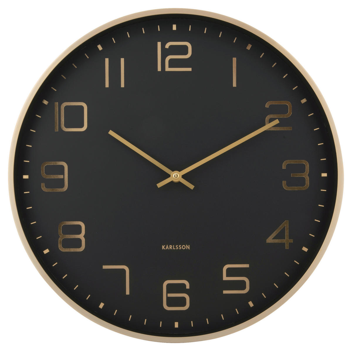 WANDUHR 40/40/4,2 cm   - Goldfarben/Schwarz, Basics, Metall (40/40/4,2cm) - Karlsson