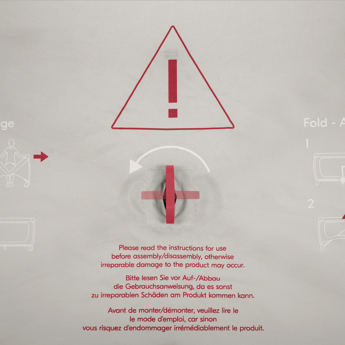 REISEBETT Sleep N Easyfold   - Dunkelgrau/Hellgrau, Basics, Holzwerkstoff/Kunststoff (69/82/125cm) - Hauck