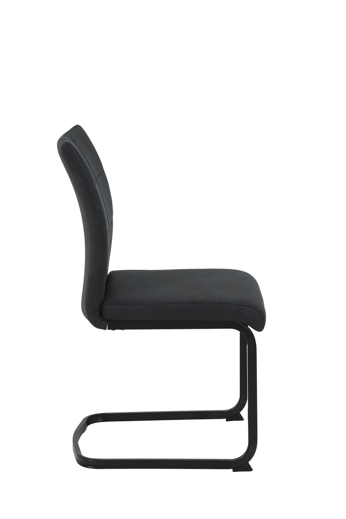 SCHWINGSTUHL-SET 2 Stück  in Stahl Mikrofaser  - Anthrazit/Schwarz, MODERN, Textil/Metall (42/89/59cm) - MID.YOU