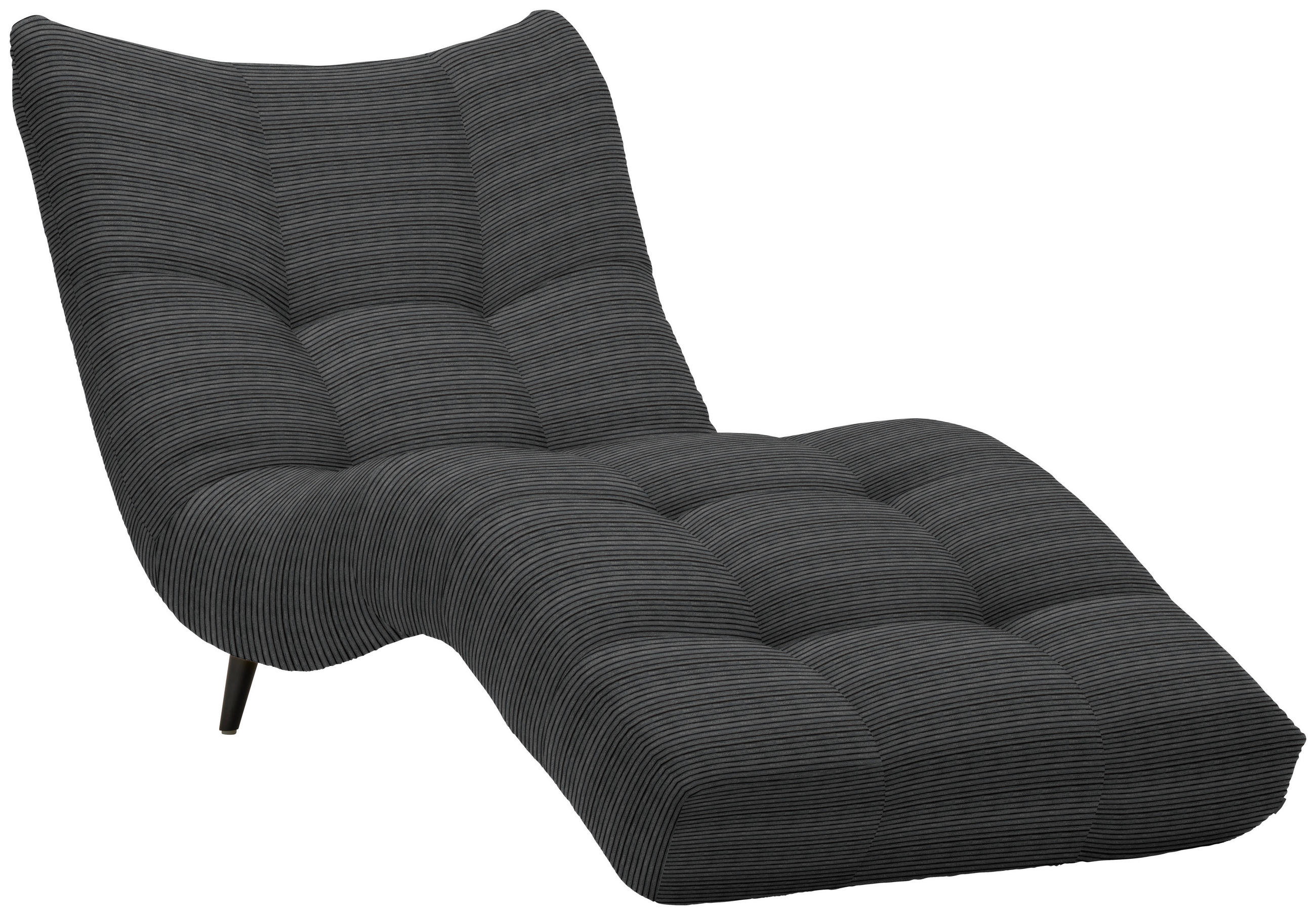 RELAXLIEGE in Cord Dunkelgrau  - Dunkelgrau/Schwarz, Design, Textil/Metall (87/93/188cm) - Xora