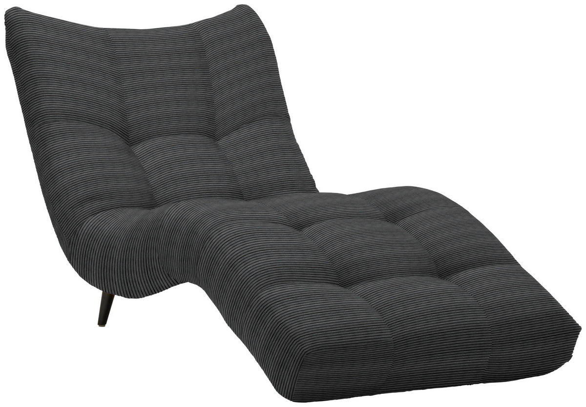 RELAXLIEGE in Cord Dunkelgrau  - Dunkelgrau/Schwarz, Design, Textil/Metall (87/93/188cm) - Xora