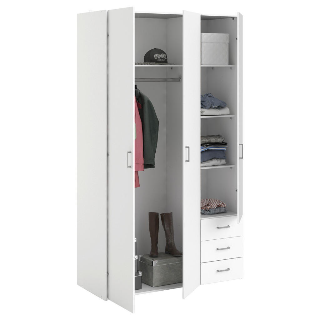 Thumbnail - Mid.you Kleiderschrank, Weiß, Metall, 4 Fächer, 115.8x200.4x49.5 cm, Made in Denmark, FSC Mix, Schlafzimmer, Kleiderschr...