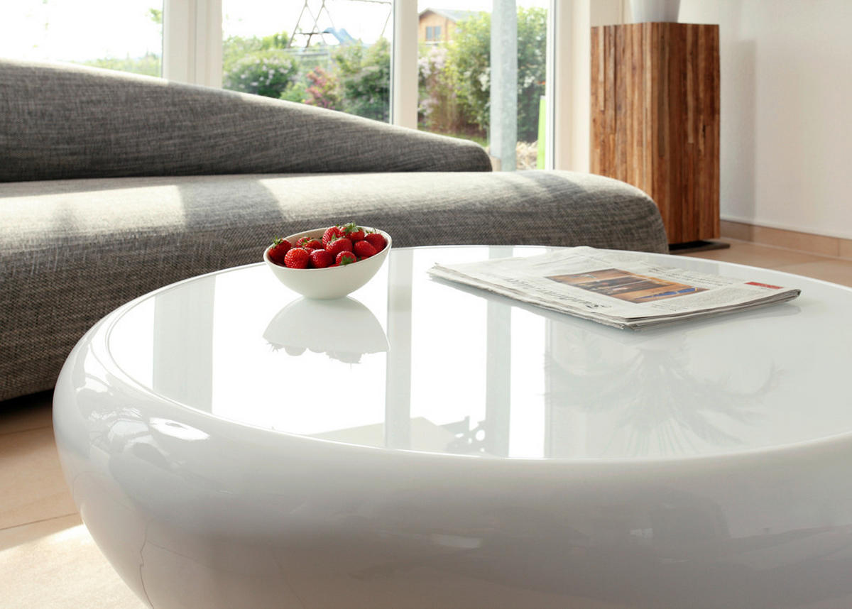 COUCHTISCH in Kunststoff 100/100/38 cm  - Weiß Hochglanz, Design, Kunststoff (100/100/38cm) - Livetastic