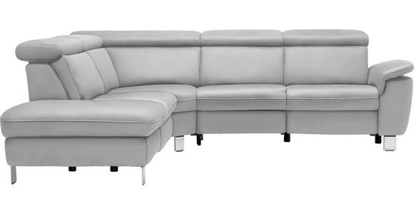 ECKSOFA in Flachgewebe, Mikrofaser Hellgrau  239/271 cm  - Beige/Hellgrau, Design, Textil/Metall (239/271cm) - Cantus