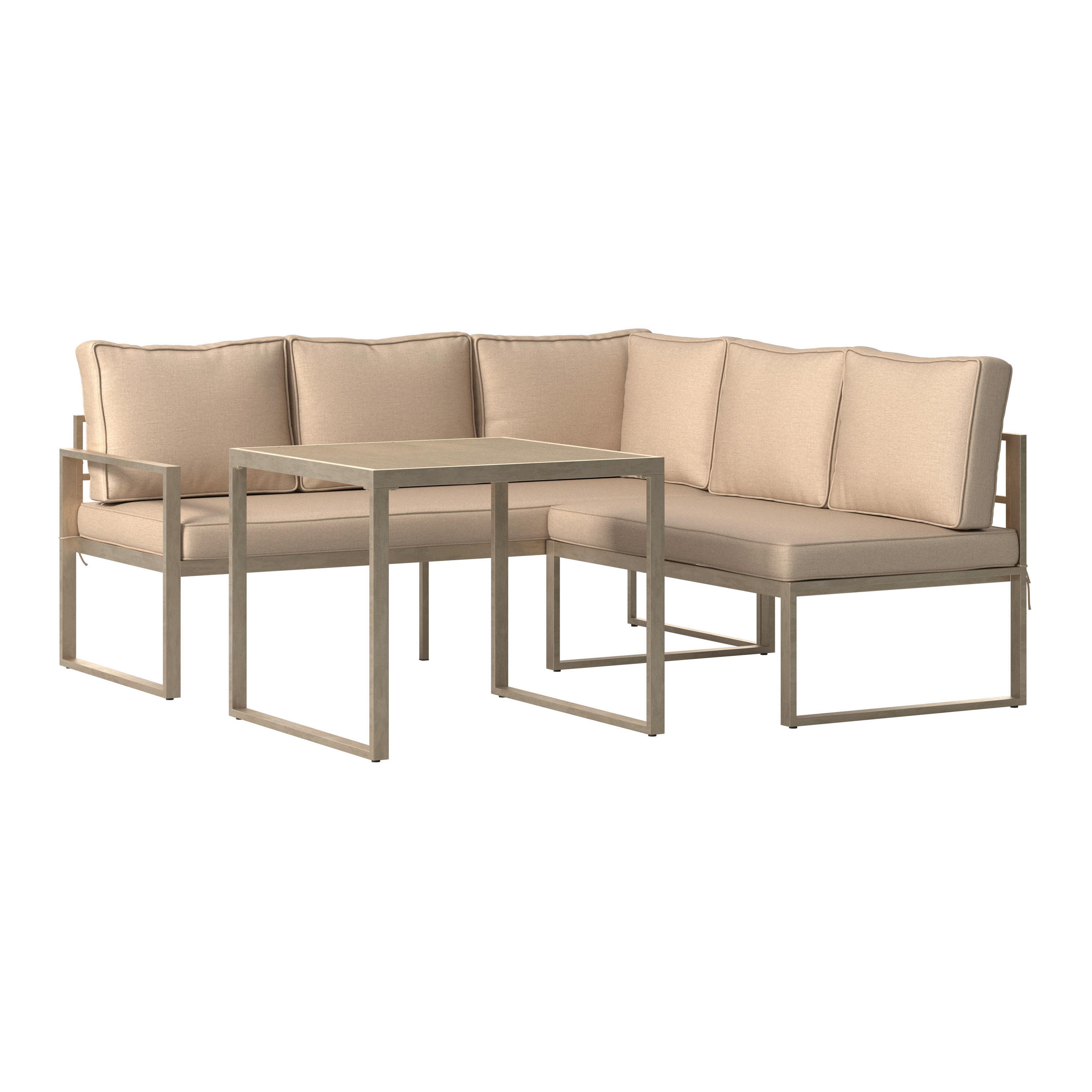 VRTNA GARNITURA   metal, plastika  bež    - bež, Moderno, metal/plastika (75/75/64.5cm) - Ambia Garden