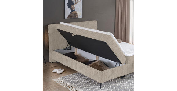 BOXBETT 180/200 cm in Beige - Beige/Schwarz, Design, Holz/Holzwerkstoff (180/200cm) - Xora