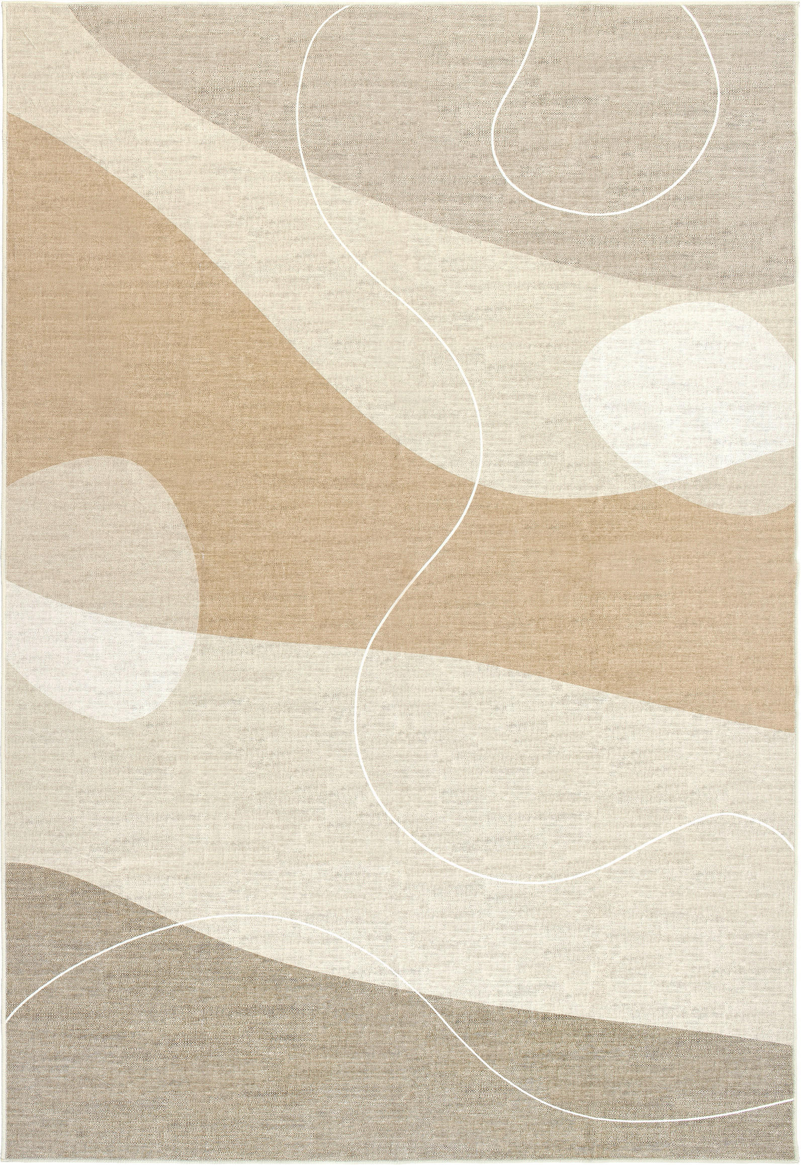 VINTAGE-TEPPICH 200/290 cm CORTEA DUNIS, waschbar Creme, Pinienfarben, Honigeiche rechteckig  - Honigeiche/Creme, Design, Kunststoff/Textil (200/290cm) - Lindorug